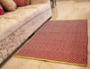 The Home Talk Handmade Cotton Carpet Diamond Reversible Mats Area Rugs for Bedroom Red