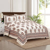 Kuber Industries Double Bedsheet with 2 Pillow Covers 160 TC Premium Cotton Cream Colour