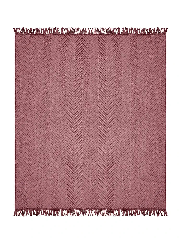 Saral Home Easy Living Velvet Chevron Sofa Throw Peach