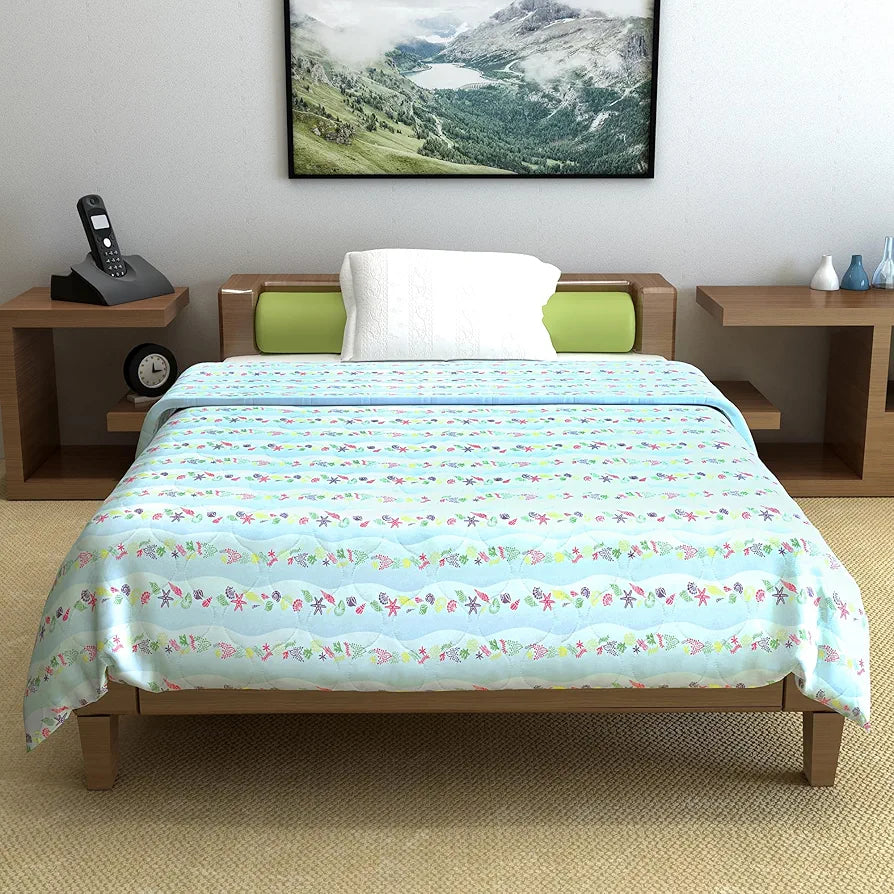 Divine Casa 120 GSM Cotton Single Bed Comforter Soft & Lightweight Reversible All-Season Blanket Colour Cosmic Sky