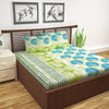 Divine Casa 144 TC 100% Cotton Bedsheet for Double Bed with 2 Pillow Cover Colour Ocean Green