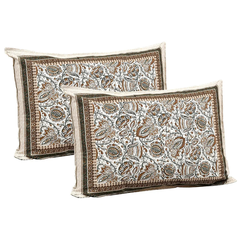 Kuber Industries Double Bedsheet with 2 Pillow Covers 160 TC Premium Cotton Beige