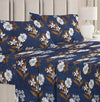BSB HOME Premium Double Bedsheet with 2 Pillow Covers 160 TC 3 Pcs Set Blue & Brown