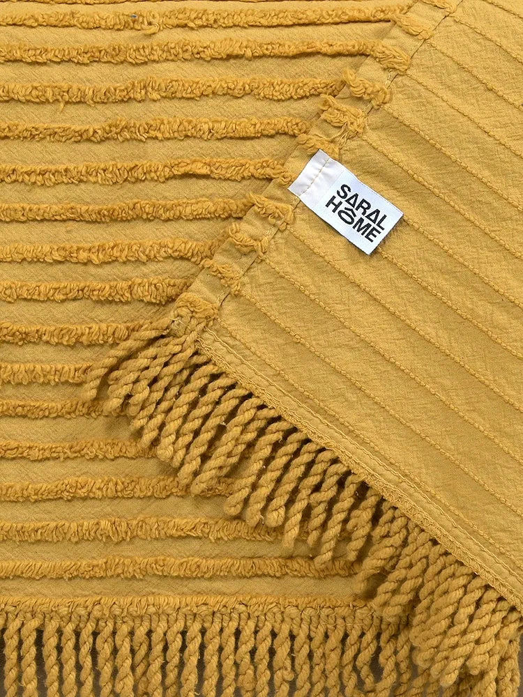 Saral Home Barkha Stripe Cotton 2 Seater Sofa Throw Colour Beige