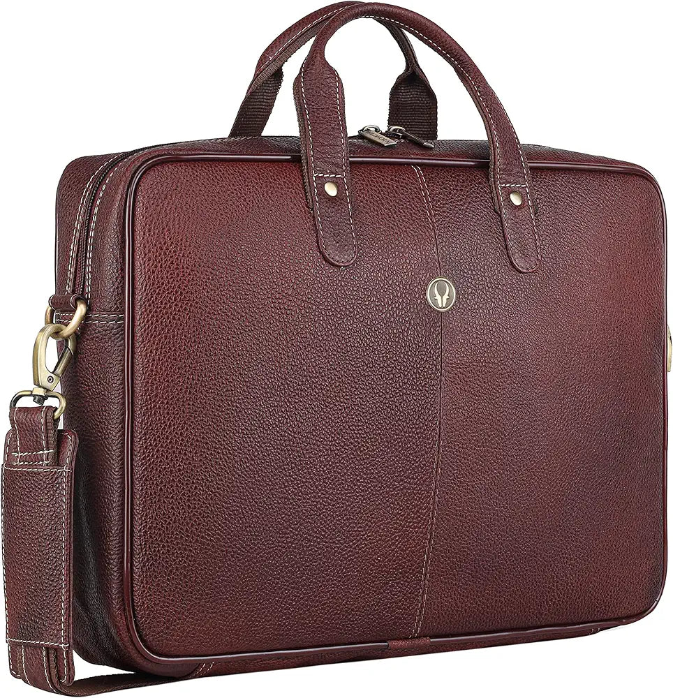 WildHorn Leather Laptop Messenger Bag for Laptop/MacBook up to 15 inch| Padded Laptop Compartment |Office Bag I 365 Days Warranty