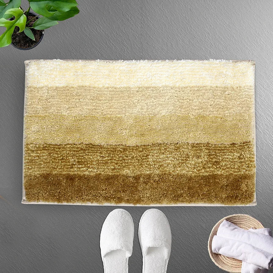 Luxe Home Super Soft Oyster Microfiber Bathroom Mat Non-Slip Bath Mat Colour Tabacco