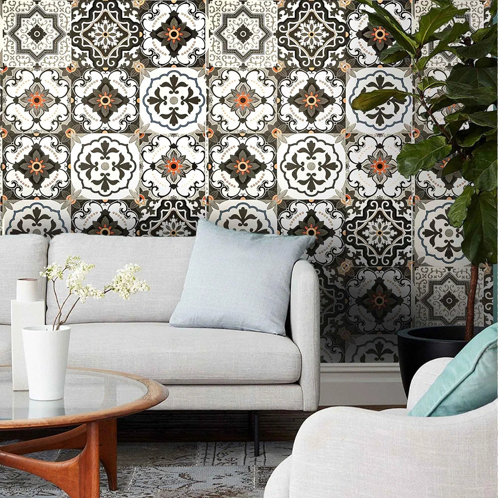 Indian Royals Mexican Design Vinyl Self Adhesive Peel and Stick Wallpaper Bohemian Tile Wallpaper