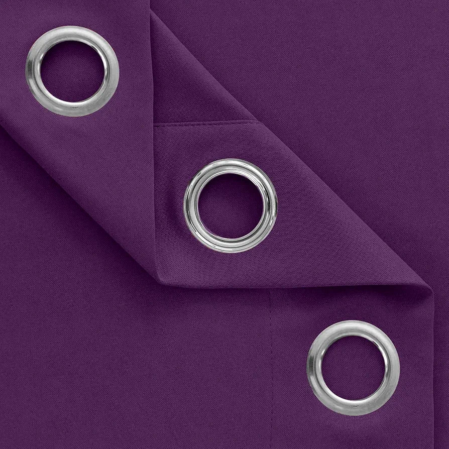 Divine Casa Elegant 7 Feet Velvet Blackout Door Curtain Luxurious Thermal Insulation Room Darkening & Noise Reducing Premium Opaque Single Panel Colour Plum (Pack of 1)