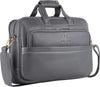 Classic Leather 16 inch Laptop Messenger Bag for Men I Office Bags I Travel Bags I Carry Handles with Adjustable Strap | Grey
