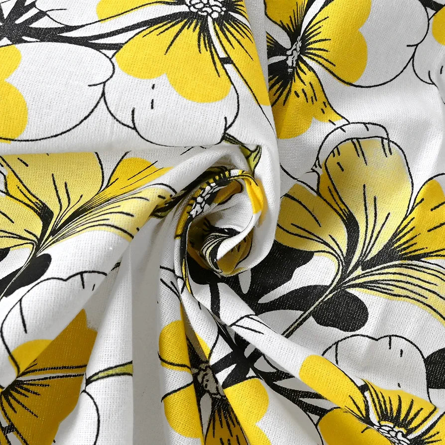 Divine Casa Bedsheet for Single Size Bed 144 TC Cotton Bedsheet for Single Size Bed with 1 Pillow Cover  Floral Colour Golden Daffodil