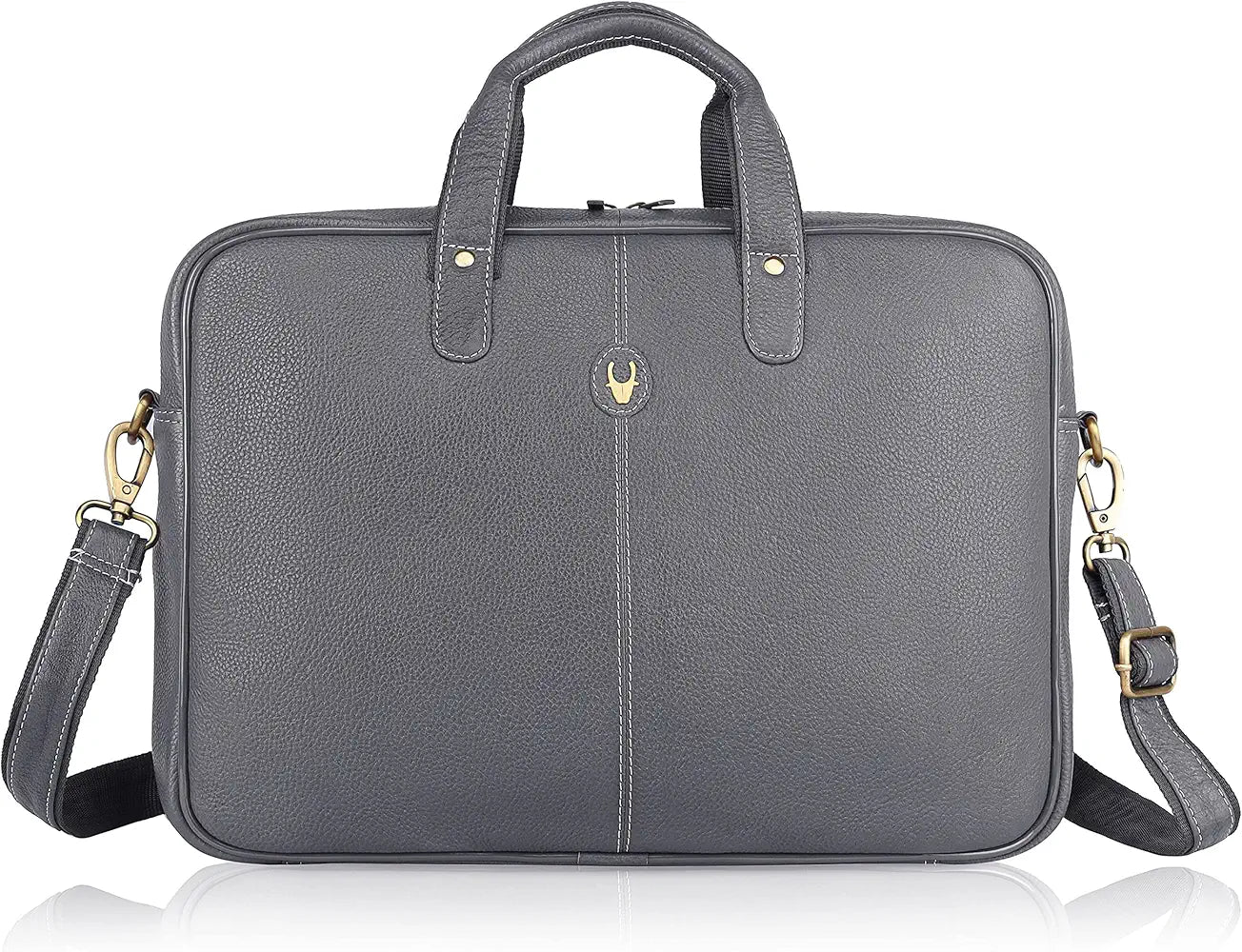 WildHorn Leather Laptop Messenger Bag for Laptop/MacBook up to 15 inch| Padded Laptop Compartment |Office Bag I 365 Days Warranty