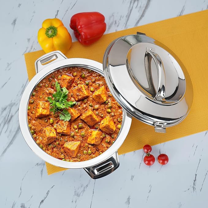 Sumeet Smart Serve Stainless Steel Double Wall Insulated Small Hot Pot 2.5L Silver