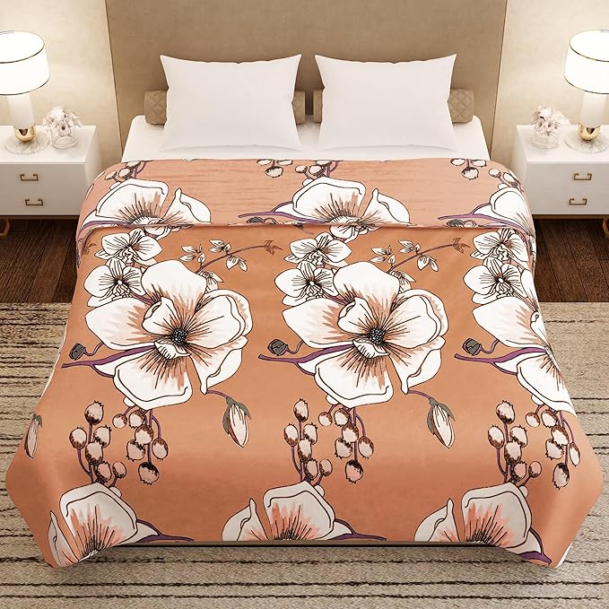 Story@Home Comforter Double Bed/Blanket Double Size Blanket White & Brown Colour