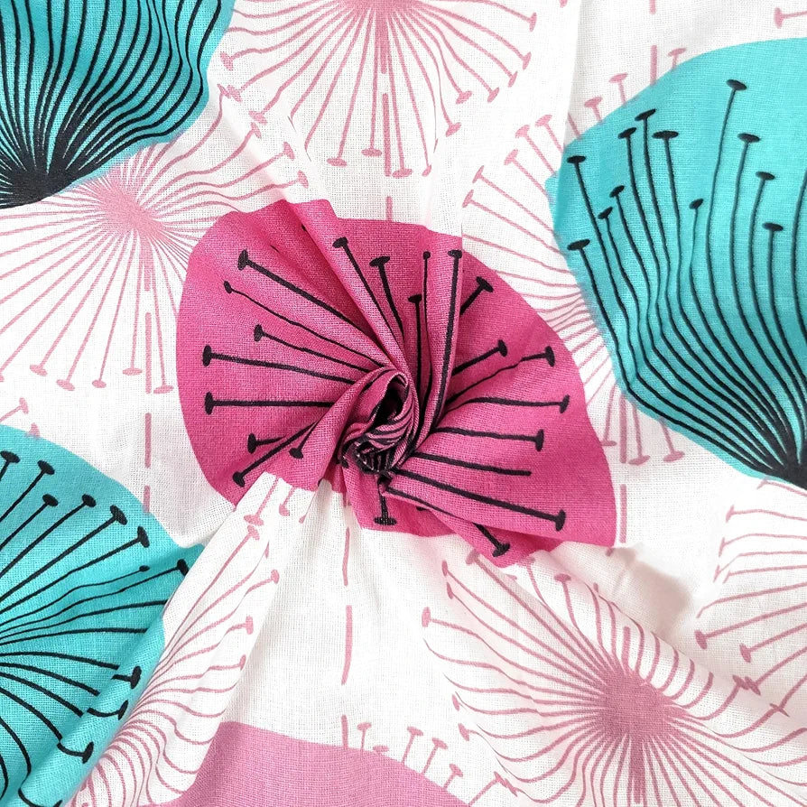 Divine Casa 144 TC Super Soft 100% Cotton Bedsheet for Double Bed  144 Thread Count Floral Colour Rose Pink