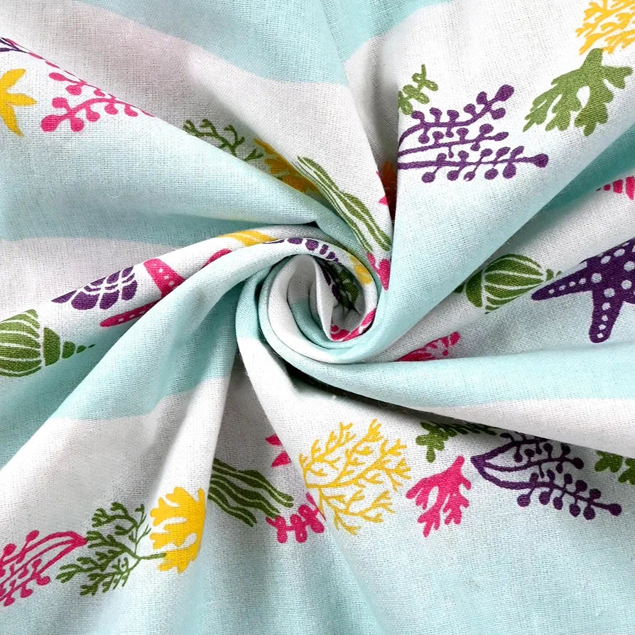 Divine Casa Pure Cotton Printed Single Dohar for Newborn Baby 120 GSM Soft & Lightweight Throw Blanket Colour Cosmic Sky