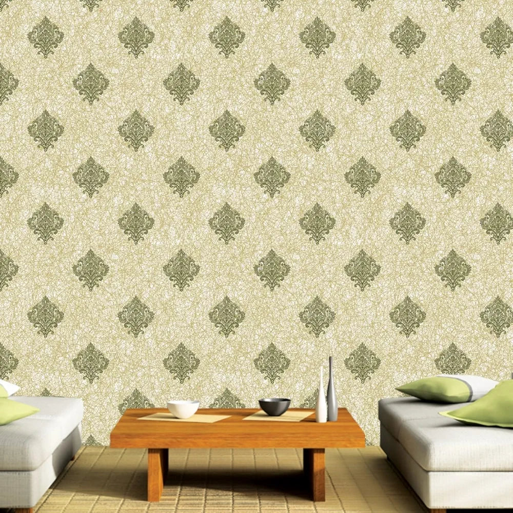 Indian Royals Damask and Royals Wallpaper Wall Poster Pvc Self Adhesive Golden Damask Wallpaper