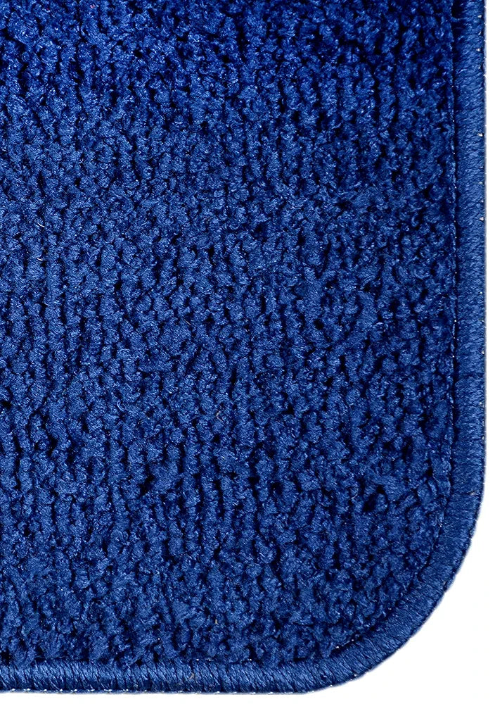 Saral Home Microfiber Solid Rectangle Anti-Skid Bath Mats Colour Blue (Pack of 2)
