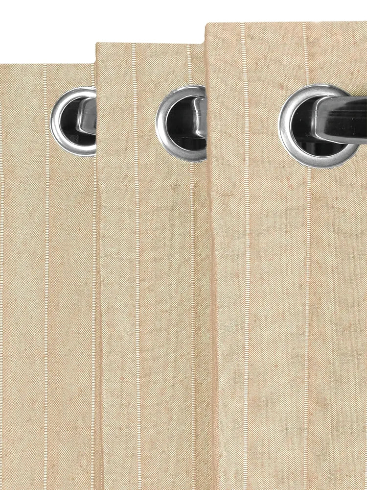 Saral Home Easy Living Solid Saral Home Chawla Cotton Room Darkening Door Curtain 2pc Beige