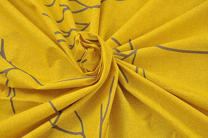 Huesland by Ahmedabad Cotton 144 TC Cotton King Size Bedsheet with 2 Pillow Covers | Yellow