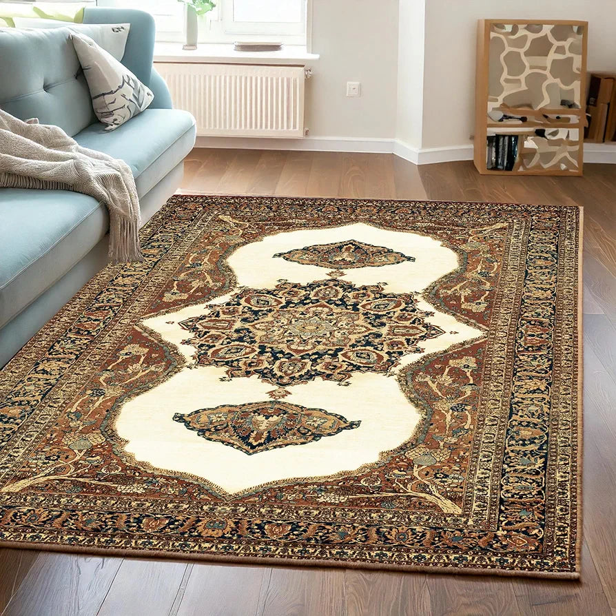 Ishro Home Premium Carpet For Hall, Bedroom, Living Room Pattern Gul Farang