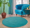 Sashaa World Round Hand Braided Cotton Reversible Rug Colour Blue
