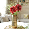 Behoma Arrow Engrave Metal Vase Golden 1 Large Pcs Flowers not Included