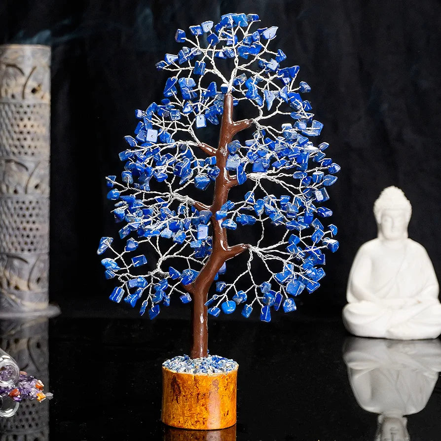 Hindcraft Lapis Lazuli Crystal Tree Silver Wire 10-12 inch