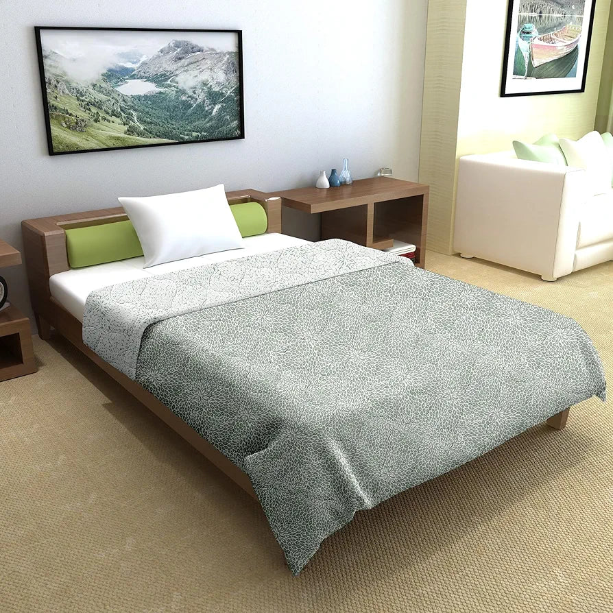 Divine Casa 120 GSM Microfiber Single Bed Comforter Soft & Lightweight Reversible AC Blanket Colour Slate Grey