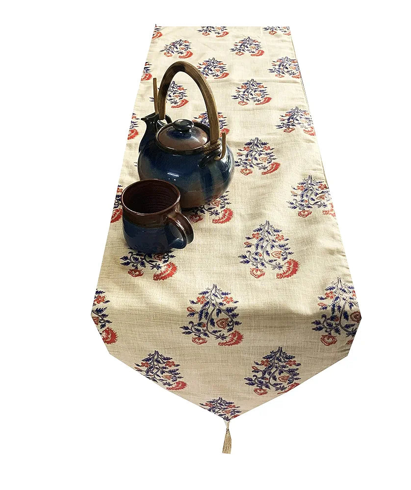 Pink Parrot Jute Silk Table Runner