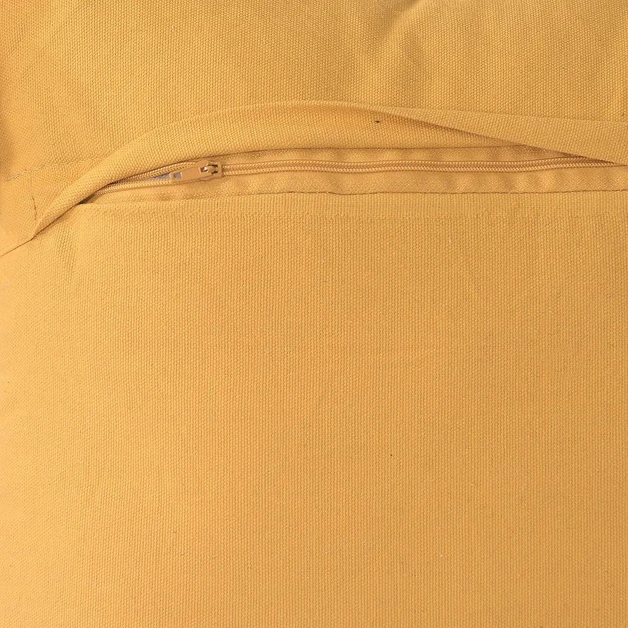 Sashaa World Honey Chevron Tufted Cushion Cover With Tassels Colour Yellow