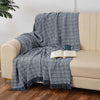 Sashaa World Soft Herringbone Throw Blanket Colour Navy