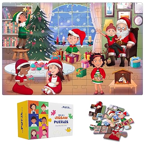 The Puzzl Co - Christmas Puzzle for Kids Set of 2 Jigsaw Puzzles Fun & Educational Puzzle Games