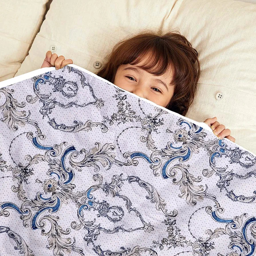 Divine Casa 120 GSM Microfiber Reversible Kids Single Bed Comforter Ultra-Soft Toddler Blanket Colour Royal Paisley