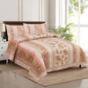 Kuber Industries Double Bedsheet with 2 Pillow Covers 160 TC Premium Cotton Spain Flower Lining Pink