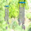 Wind Chimes for Balcony and Home 6 Hamsa Hand 5 Silver Pipe Wind Chime -014