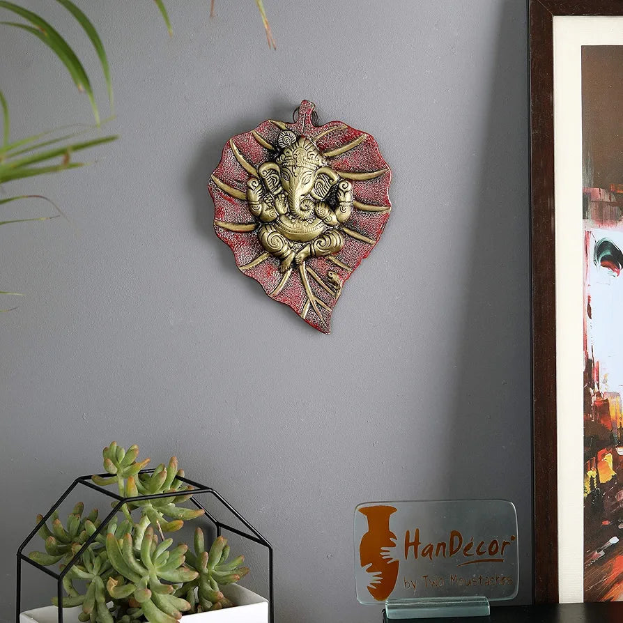 Two Moustaches Patta Ganesha Metal Wall Hanging