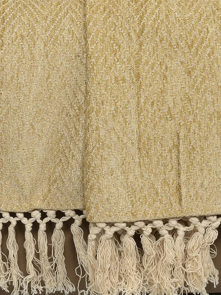 Saral Home Easy Living Home Chenille Sofa Throw Colour Gold