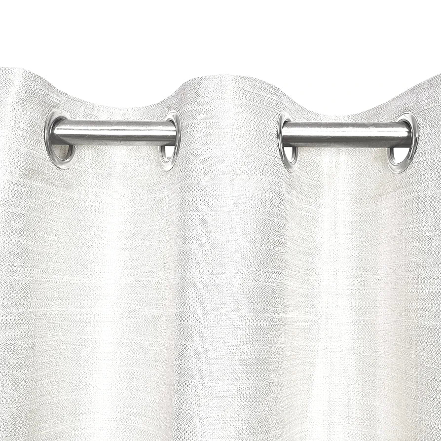 Divine Casa Sheer Window Curtains 5 Feet Solid Pattern Lightweight & Airy Elegant Semi Transparent Fabric for Natural Light Colour Bright White (Pack of 2)