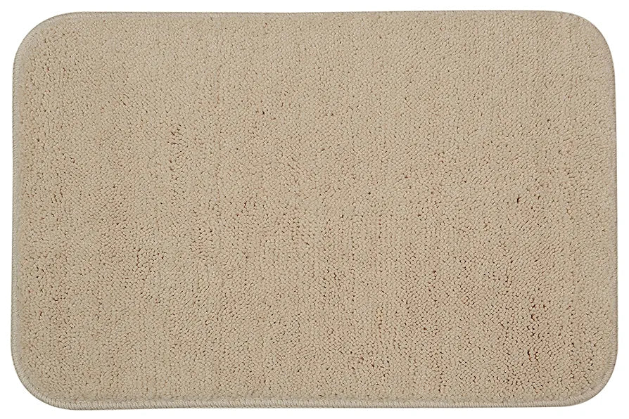 Saral Home Easy Living Microfiber Solid Anti-skid Bath Rectangular Mats Colour Beige (Pack Of 2)