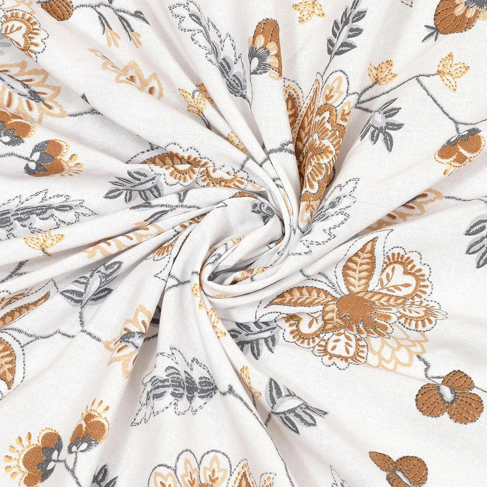 Kuber Industries Double Bedsheet with 2 Pillow Covers 186 TC Premium Cotton Brown