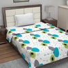 Divine Casa 100% Cotton Reversible Lightweight Printed Single Bed AC Dohar Blanket Colour White & Blue