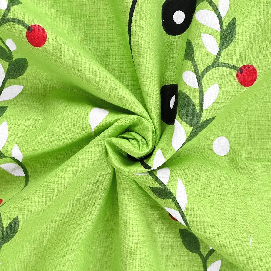 Divine Casa Pure Cotton Printed Single Dohar for Newborn Baby 120 GSM Soft & Lightweight Throw Blanket Colour Ice Green