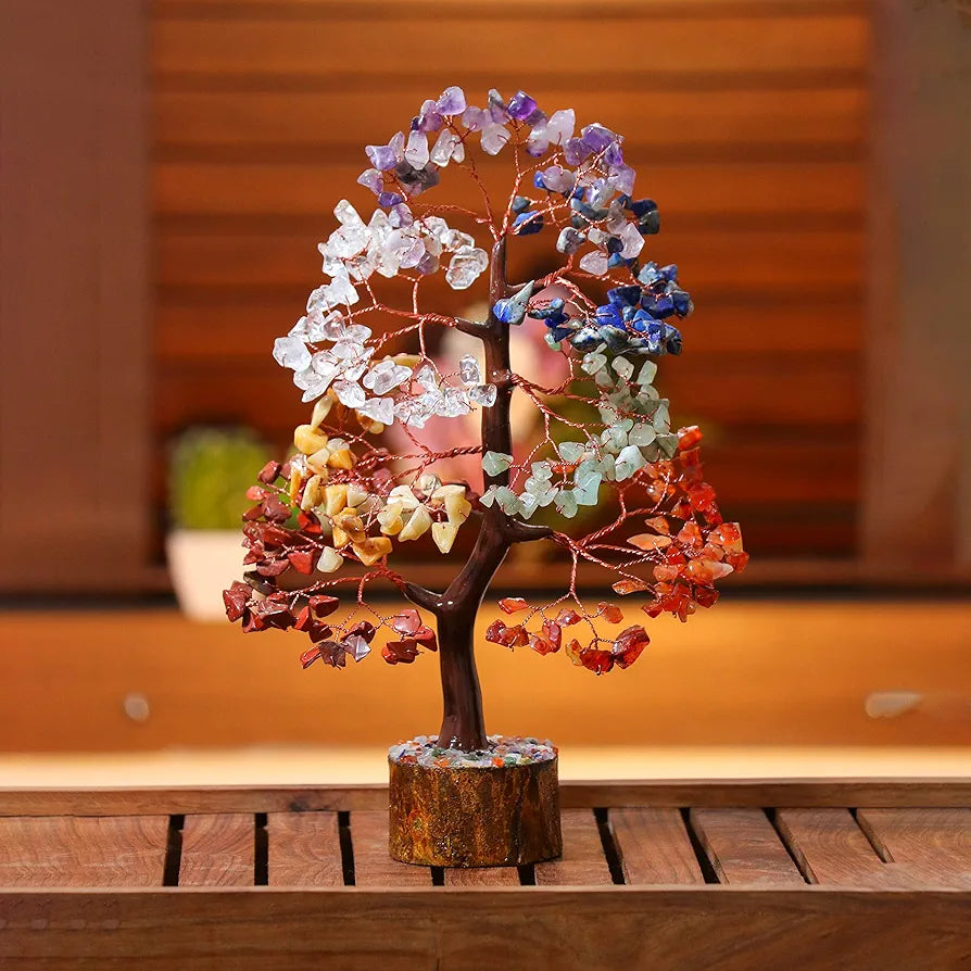 HindCraft Seven Chakra Crystal Tree Copper Wire 10-12 inch