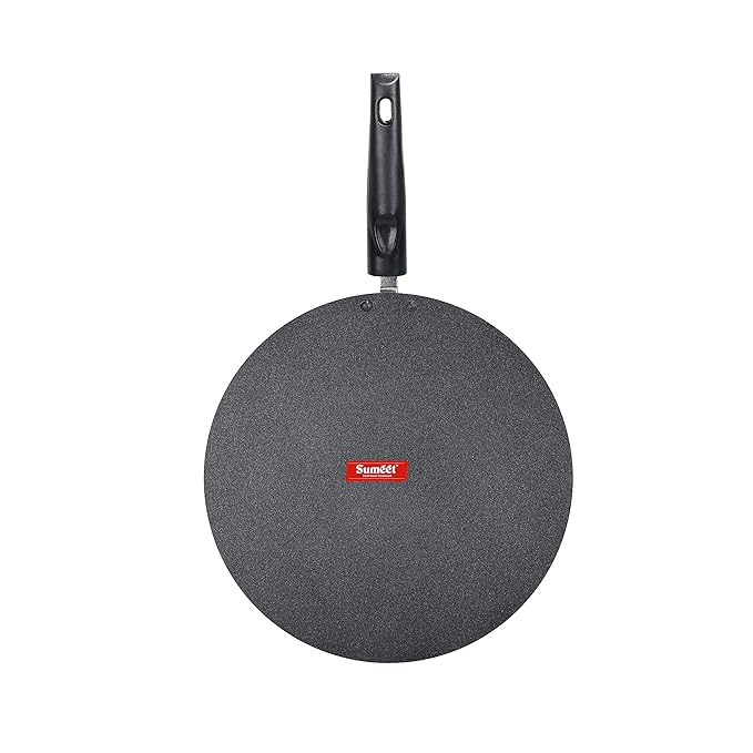 Sumeet Pre Seasoned Cast Iron Roti/Chapati Tawa 25.6cm Weight - 1.690Kg Black