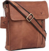 Leather 11 inch Sling Messenger Bag for Men I Multipurpose Crossbody Bag I Travel Bag with Adjustable Strap | Tan