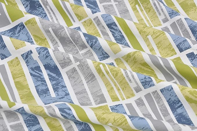 Huesland by Ahmedabad Cotton 144 TC Cotton King Size Bedsheet with 2 Pillow Covers - Blue, Green & Grey