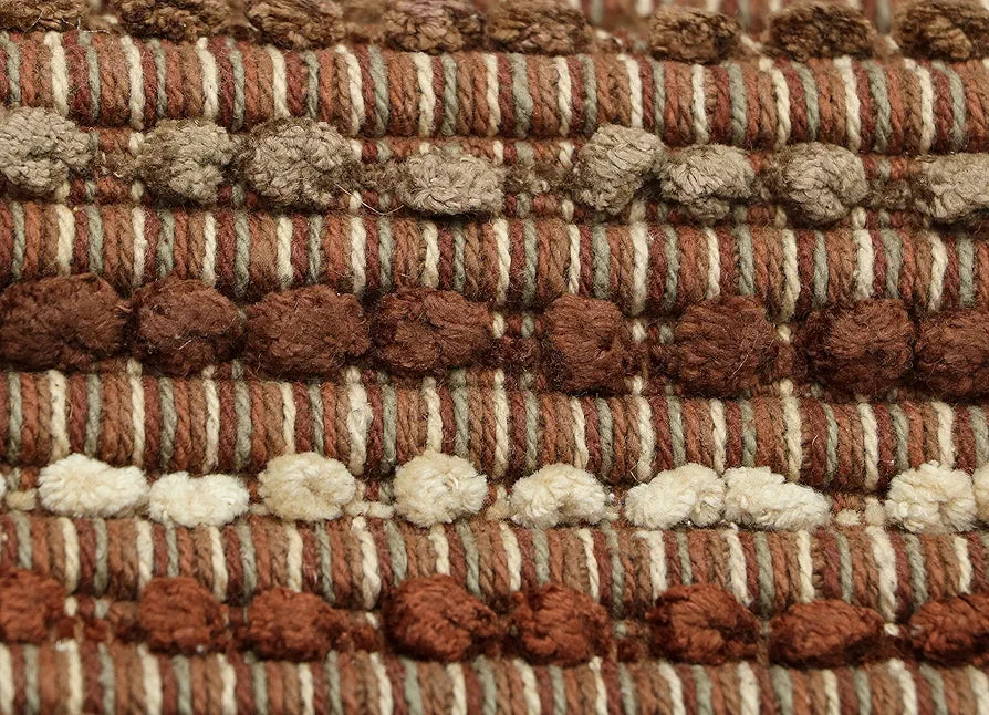 The Home Talk Handmade Stripes Cotton Rug Water Absorbent for Bathroom Entrance Door