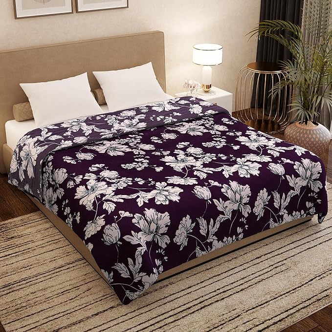Story@Home Polyester All-Season AC Double Size Finley Blanket Colour Wine