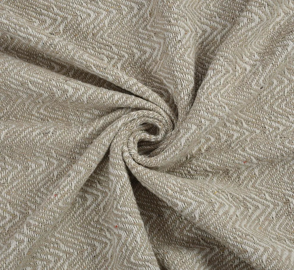 Sashaa World Soft Herringbone Throw Blanket Colour Grey