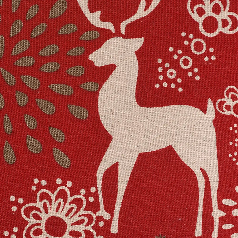 Sashaa World Reindeer Print Cushion Cover Pillow Cover For Living Room Colour Red